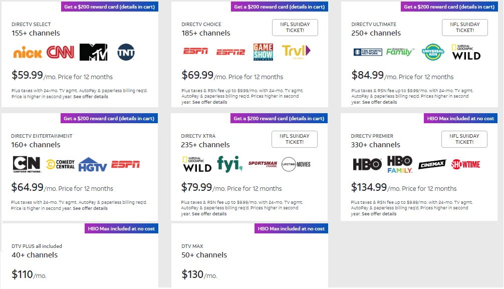 best directv ATT packages