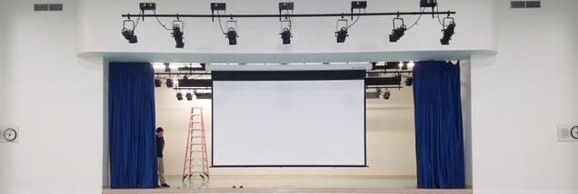 projector screen iinstalltion for sport venues, religious venues and home theaters
